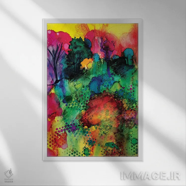 تابلو دکوراتیو ساعت طلایی اثر میشل پالور فلدمن - نمای قابدار سفید