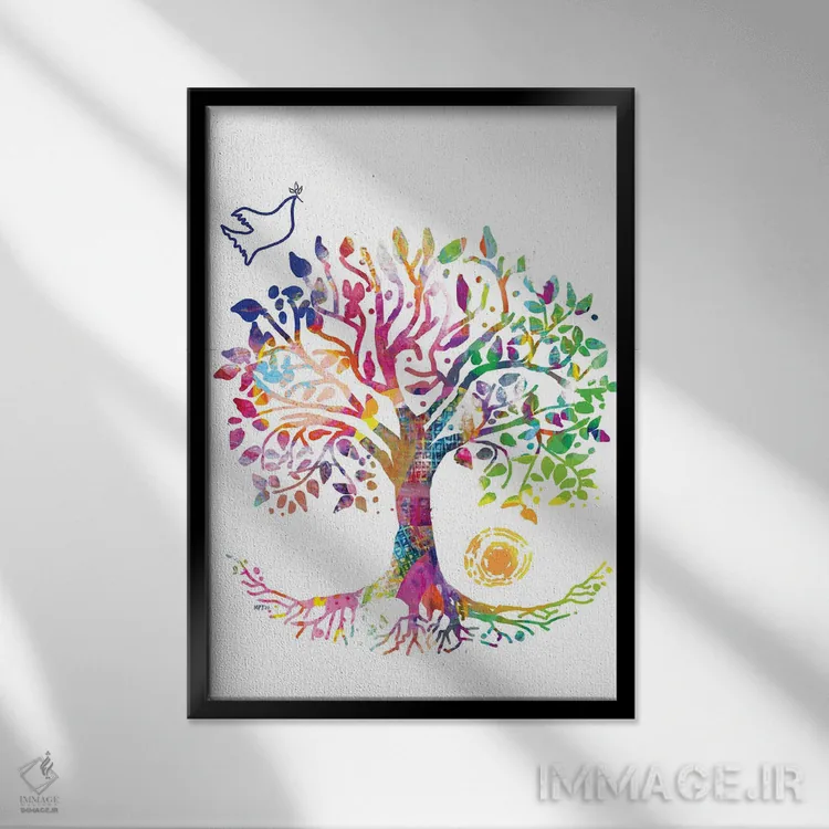 تابلو دکوراتیو فصل ها اثر میشل پالور فلدمن - نمای قابدار مشکی