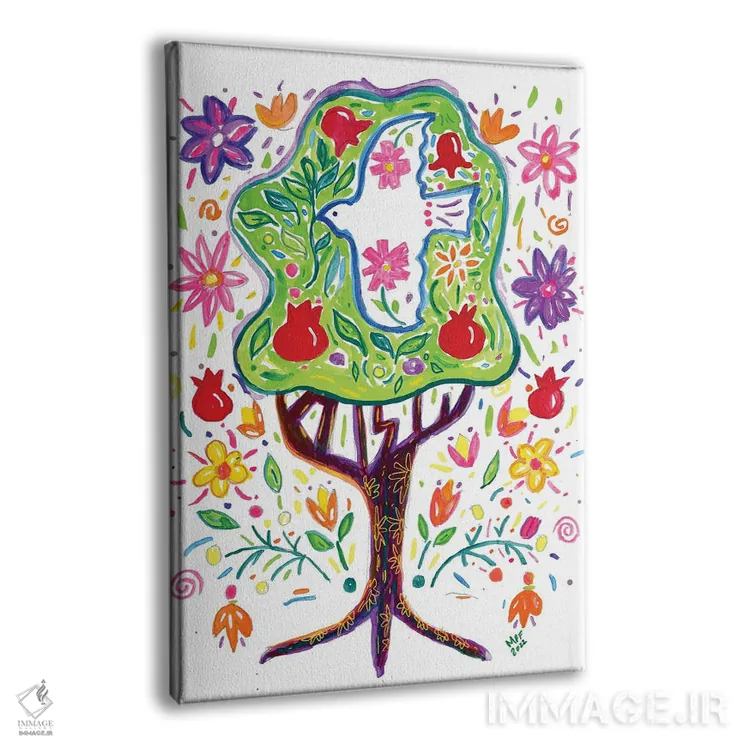 تابلو دکوراتیو درخت صلح ایتز شالوم اثر میشل پالور فلدمن - نمای پرسپکتیو محصول