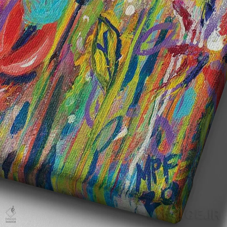 تابلو دکوراتیو باغ صلح مونه اثر میشل پالور فلدمن - نمای نزدیک بافت بوم