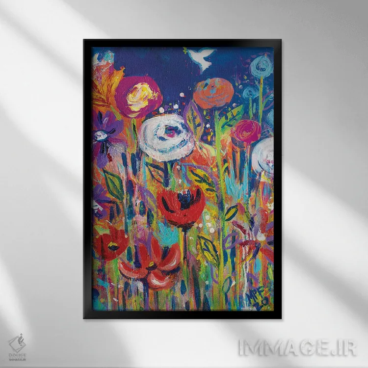 تابلو دکوراتیو باغ صلح مونه اثر میشل پالور فلدمن - نمای قابدار مشکی