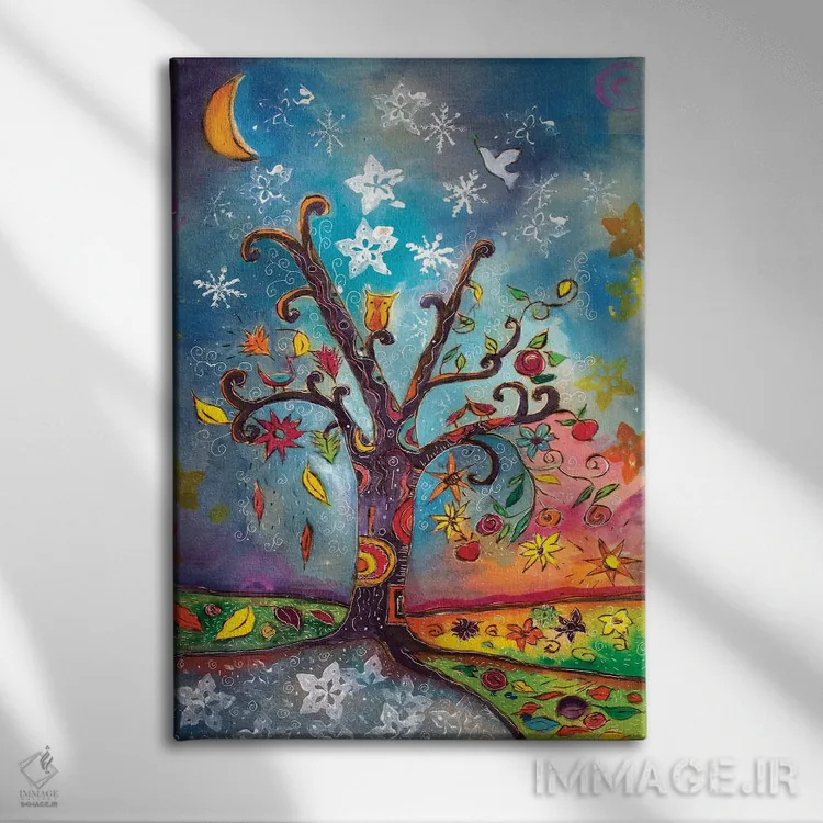 تابلو دکوراتیو رنگ های باد اثر میشل پالور فلدمن - نمای روبهرو روی دیوار