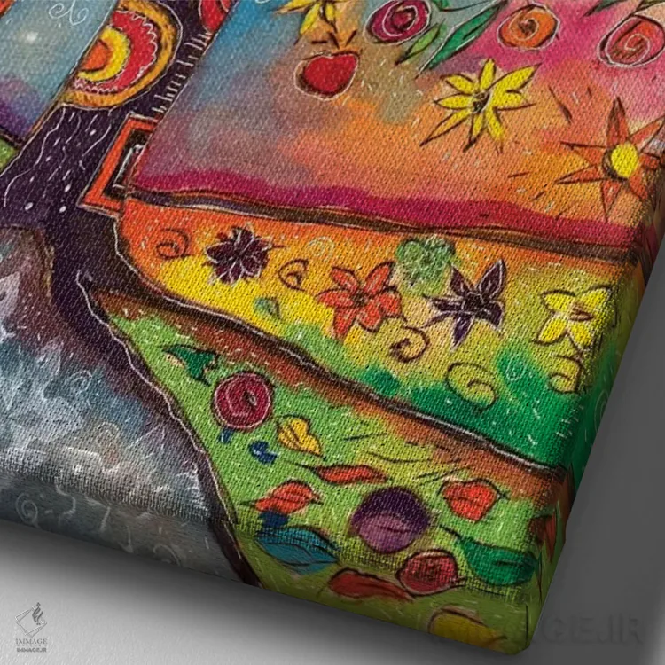 تابلو دکوراتیو رنگ های باد اثر میشل پالور فلدمن - نمای نزدیک بافت بوم