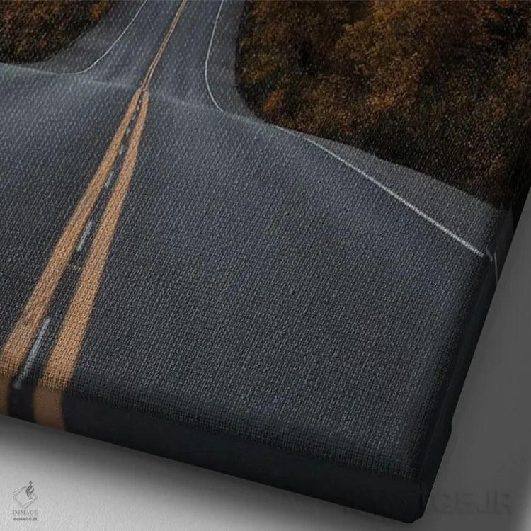 تابلو دکوراتیو زیباترین مسیر رانندگی جهان بخش ۲ اثر ملیسا فایندلی - نمای نزدیک بافت بوم