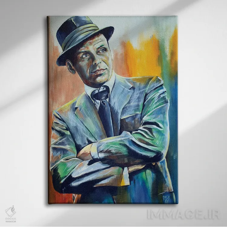 تابلو دکوراتیو فرانسیس آلبرت سیناترا اثر مارک فاکس - نمای روبهرو روی دیوار