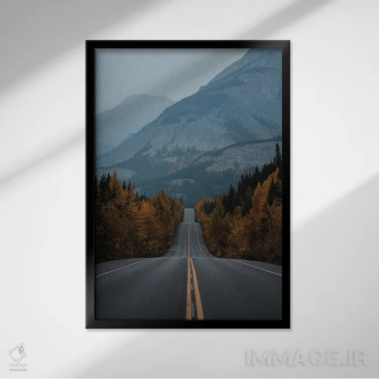 تابلو دکوراتیو زیباترین مسیر رانندگی جهان بخش ۲ اثر ملیسا فایندلی - نمای قابدار مشکی