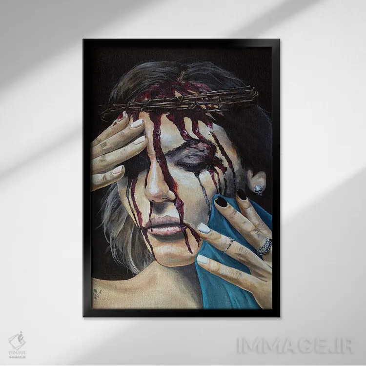تابلو دکوراتیو از دست دادن ایمانم ۲ اثر مارک فاکس - نمای قابدار مشکی