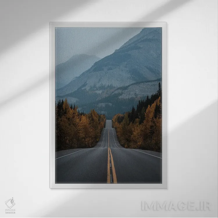 تابلو دکوراتیو زیباترین مسیر رانندگی جهان بخش ۲ اثر ملیسا فایندلی - نمای قابدار سفید