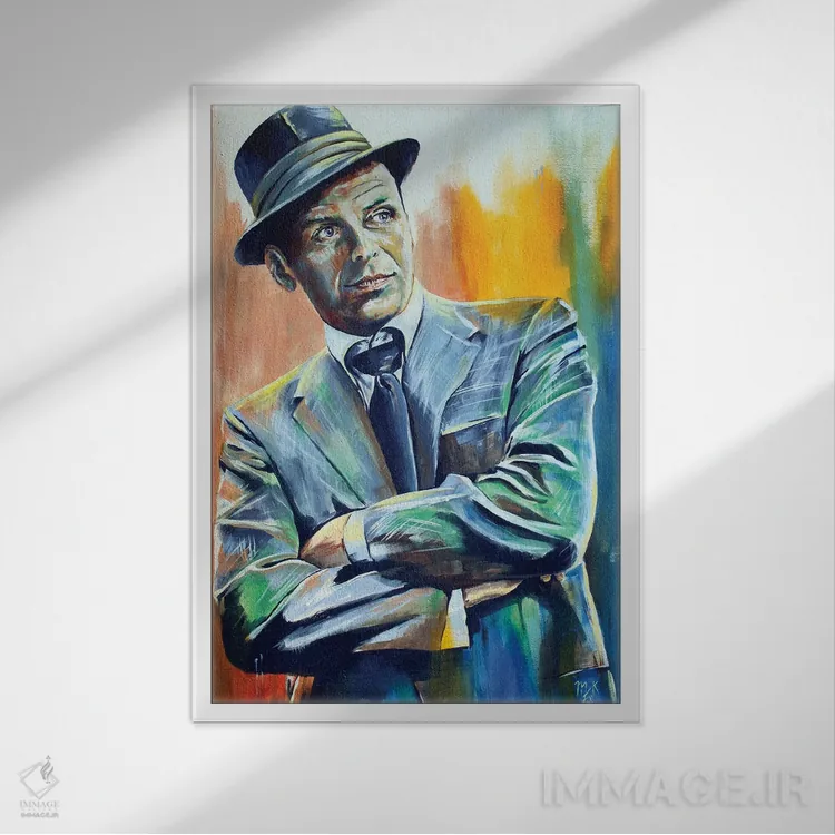 تابلو دکوراتیو فرانسیس آلبرت سیناترا اثر مارک فاکس - نمای قابدار سفید