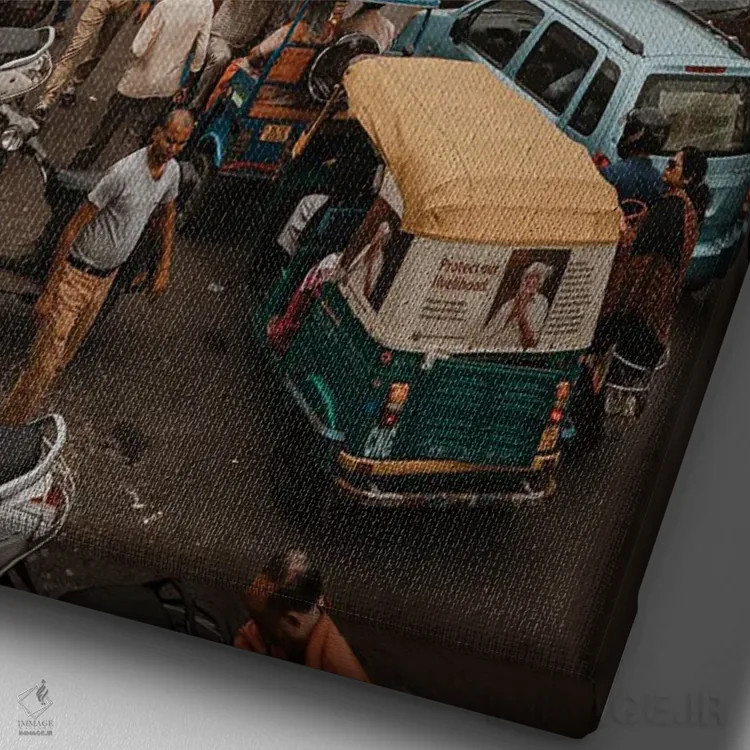 تابلو دکوراتیو دهلی قدیم اثر ملیسا فایندلی - نمای نزدیک بافت بوم