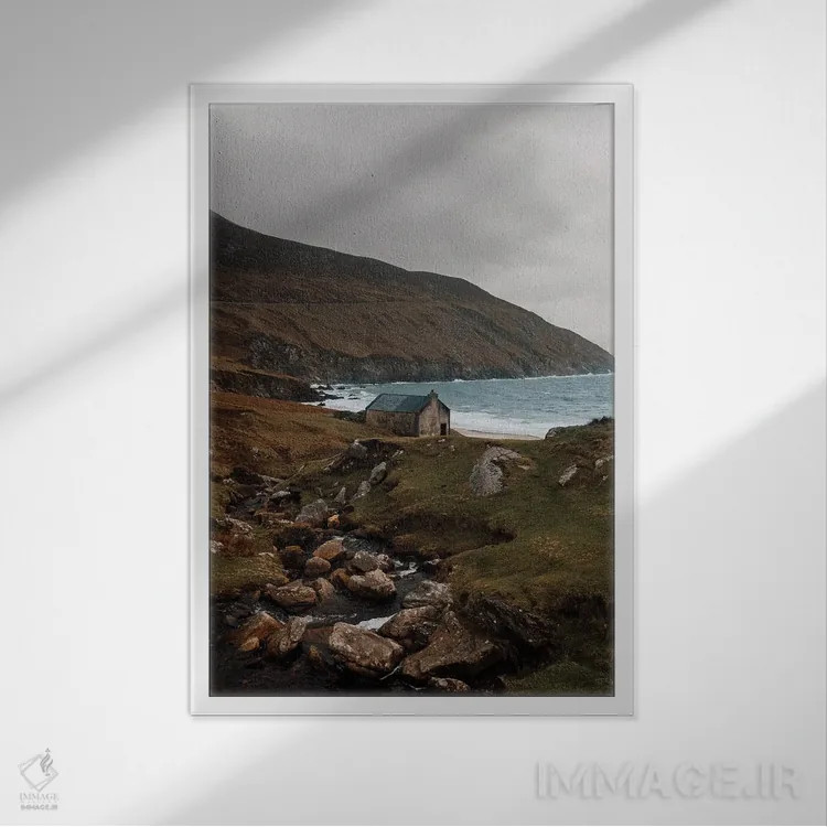 تابلو دکوراتیو سواحل ایرلند اثر ملیسا فایندلی - نمای قابدار سفید