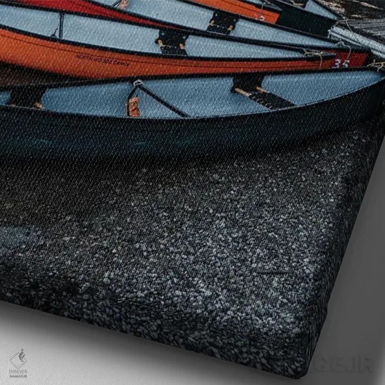 تابلو دکوراتیو دریاچه مورین اثر ملیسا فایندلی - نمای نزدیک بافت بوم