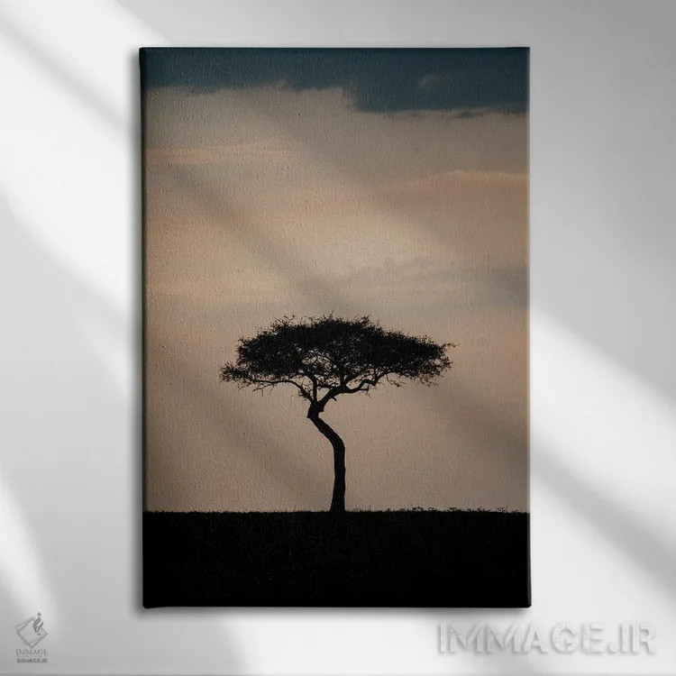 تابلو دکوراتیو درخت تنها، کنیا اثر ملیسا فایندلی - نمای روبهرو روی دیوار