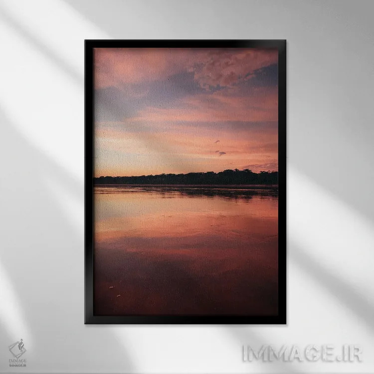تابلو دکوراتیو غروب پرویی اثر ملیسا فایندلی - نمای قابدار مشکی