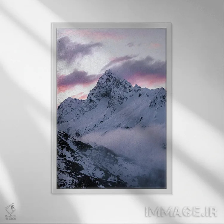 تابلو دکوراتیو غروب آلپ جنوبی اثر ملیسا فایندلی - نمای قابدار سفید
