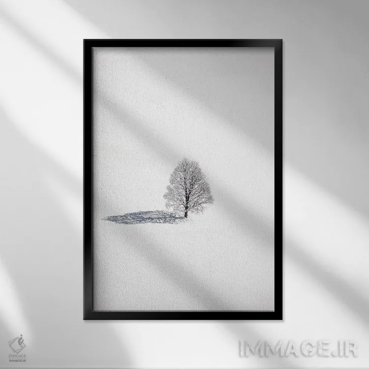 تابلو دکوراتیو زمستان سوئیس اثر ملیسا فایندلی - نمای قابدار مشکی