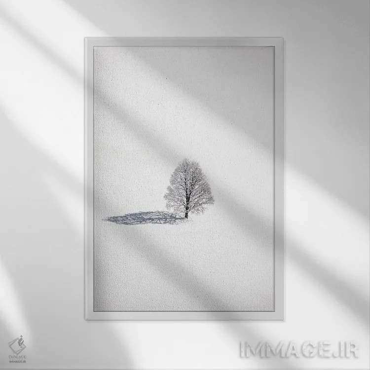 تابلو دکوراتیو زمستان سوئیس اثر ملیسا فایندلی - نمای قابدار سفید