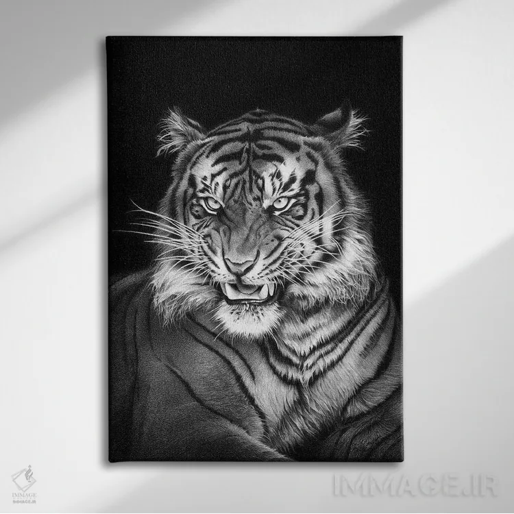 تابلو دکوراتیو ببر اثر میرو گراباورشاک - نمای روبهرو روی دیوار