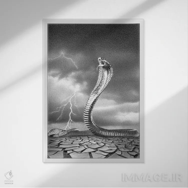 تابلو دکوراتیو طوفان در راه است اثر میرو گراباورشاک - نمای قابدار سفید