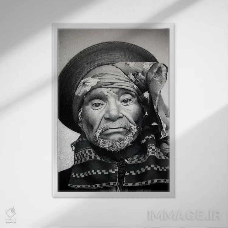 تابلو دکوراتیو مکزیک یک اثر میرو گراباورشاک - نمای قابدار سفید