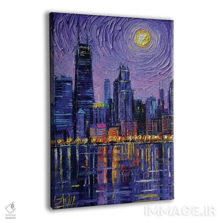 تابلو دکوراتیو افق شیکاگو اثر مونا ادولسکو - نمای پرسپکتیو محصول