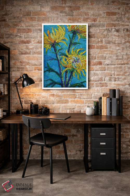 تابلو دکوراتیو دسته گل داوودی اثر مونا ادولسکو - D3W
