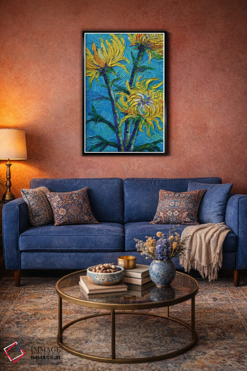 تابلو دکوراتیو دسته گل داوودی اثر مونا ادولسکو - D5B