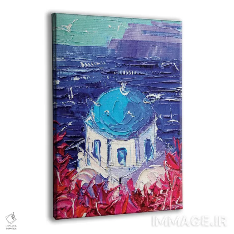 تابلو دکوراتیو گنبد کلیسای سانتورینی اثر مونا ادولسکو - نمای پرسپکتیو محصول