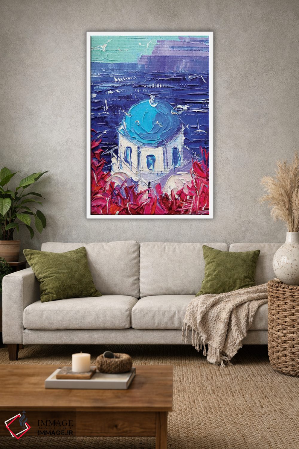 تابلو دکوراتیو گنبد کلیسای سانتورینی اثر مونا ادولسکو - D1W