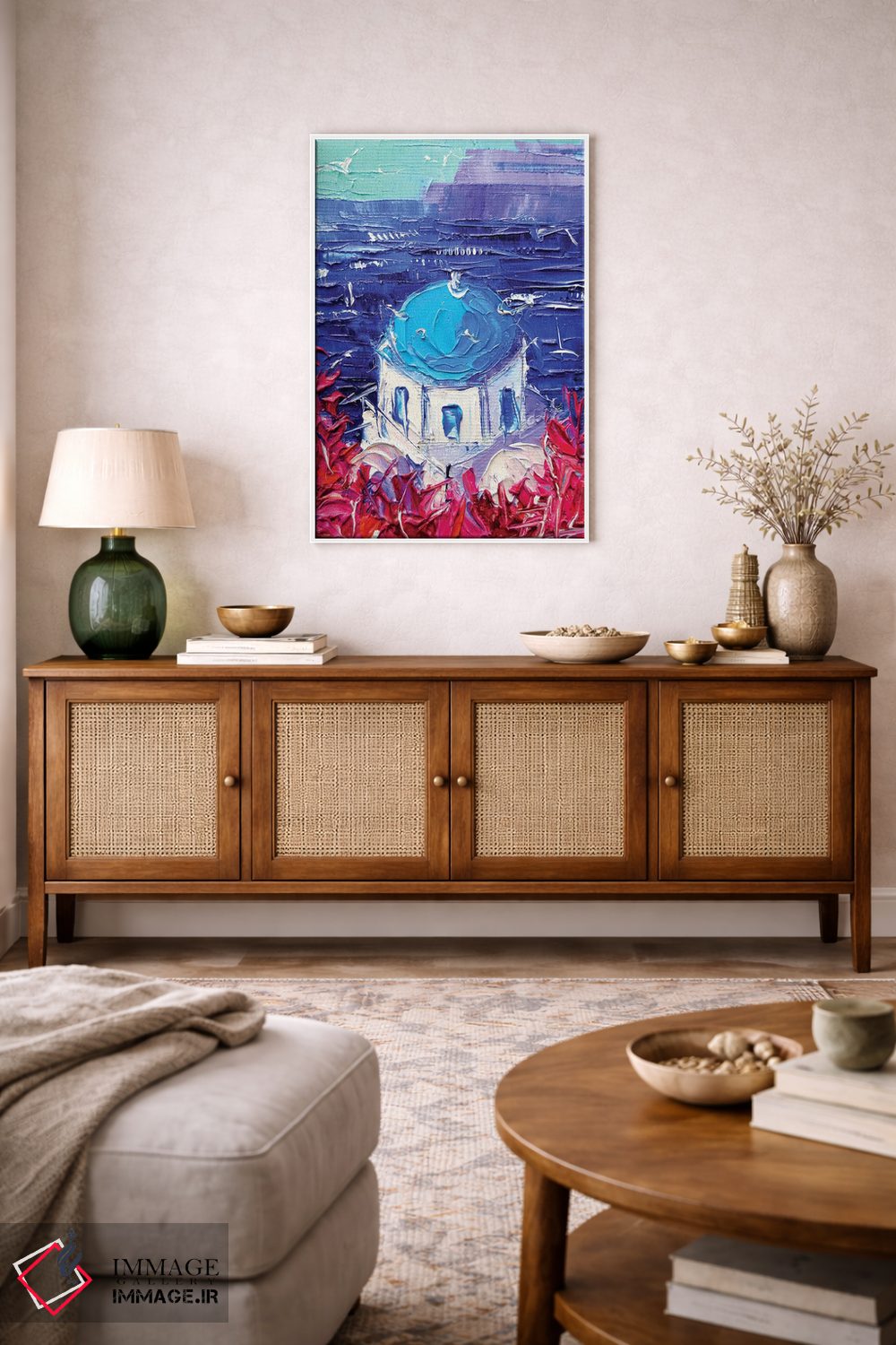 تابلو دکوراتیو گنبد کلیسای سانتورینی اثر مونا ادولسکو - D3W