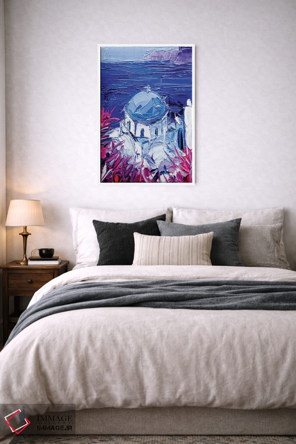 تابلو دکوراتیو نمای کلیسای سانتورینی اثر مونا ادولسکو - D4W