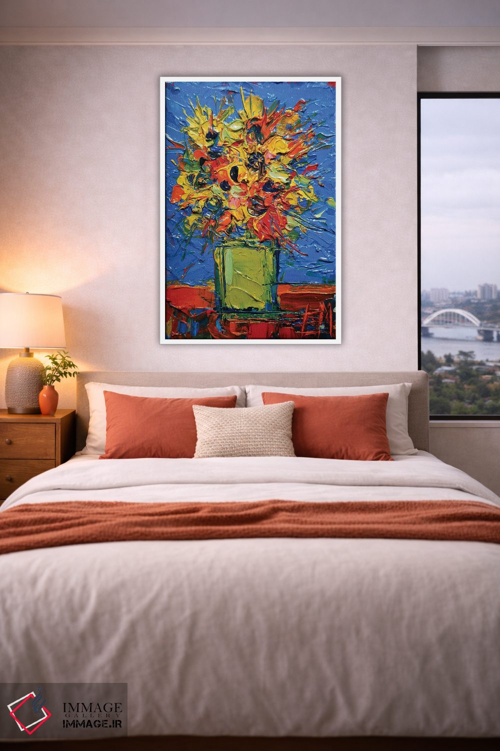 تابلو انتزاعی دسته گل مینیاتوری انتزاعی اثر مونا ادولسکو - D3W