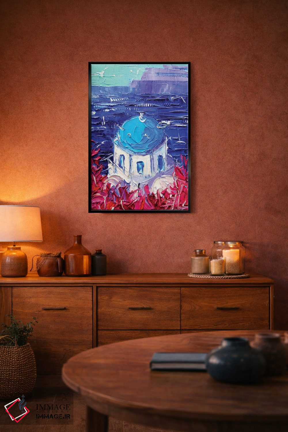 تابلو دکوراتیو گنبد کلیسای سانتورینی اثر مونا ادولسکو - D6B