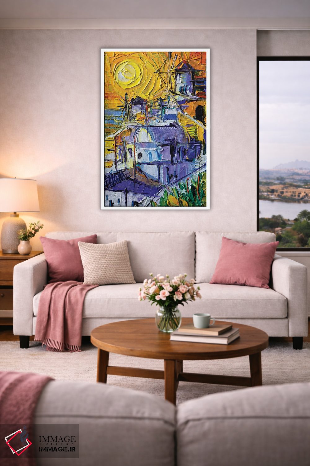 تابلو دکوراتیو نور غروب در اویا اثر مونا ادولسکو - D2W