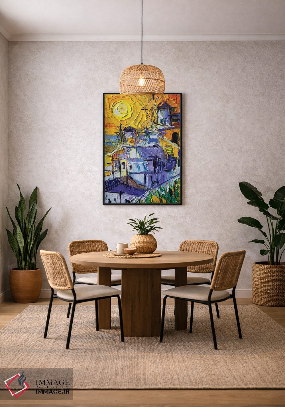 تابلو دکوراتیو نور غروب در اویا اثر مونا ادولسکو - D3B