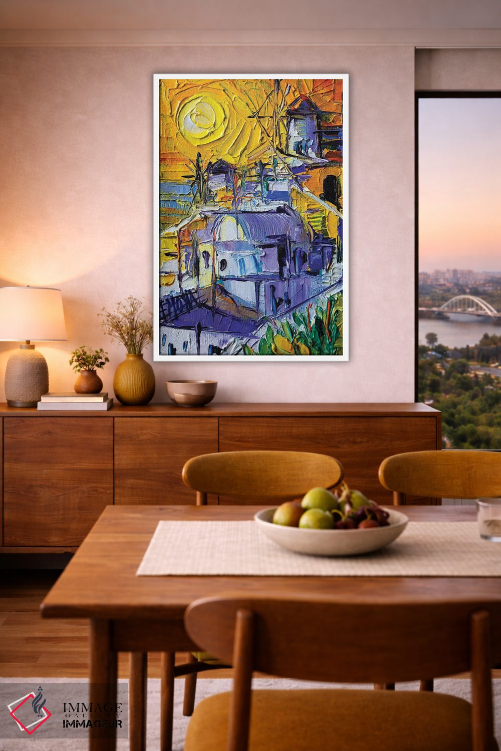 تابلو دکوراتیو نور غروب در اویا اثر مونا ادولسکو - D5W