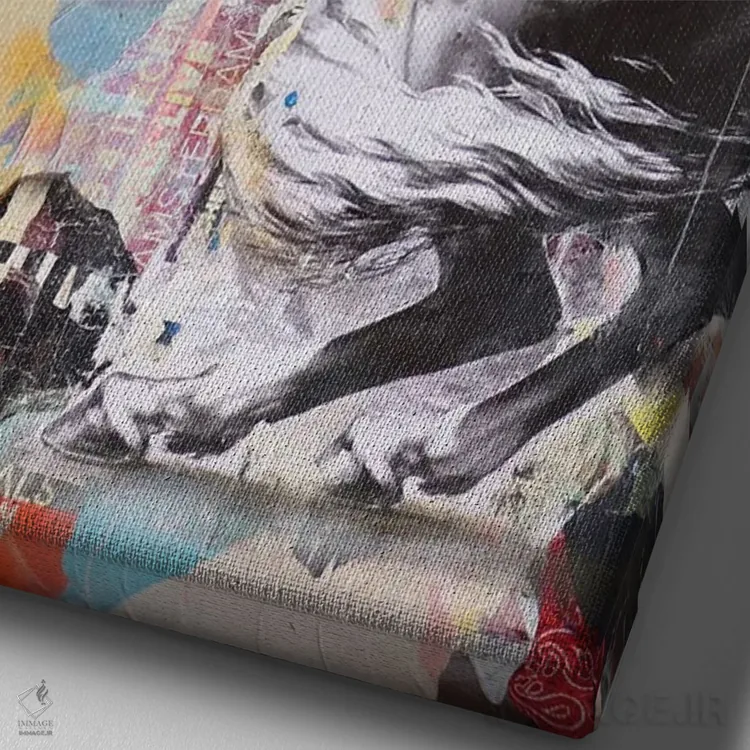 تابلو دکوراتیو مبارزه برای آینده ۳ اثر میشیل فولکرز - نمای نزدیک بافت بوم