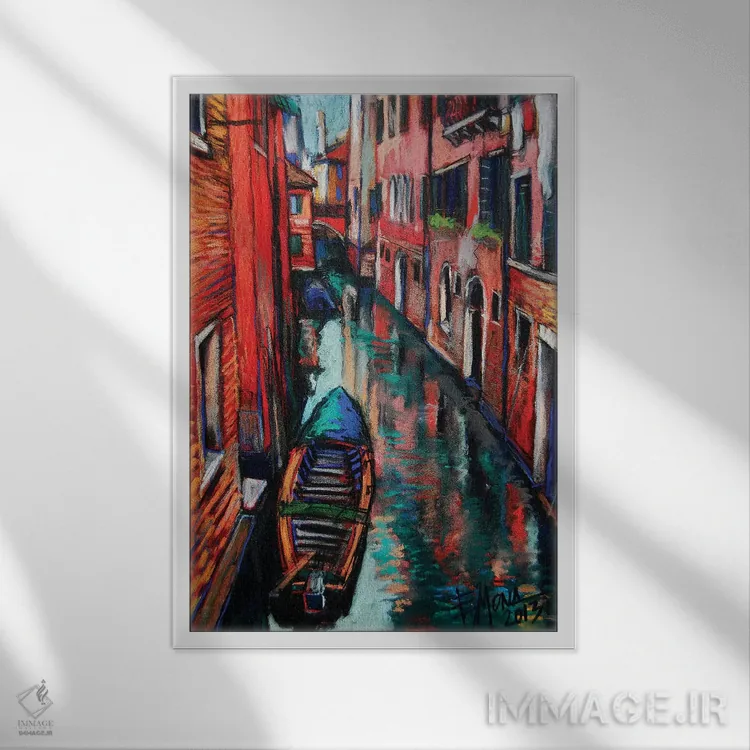 تابلو دکوراتیو رنگ های ونیز اثر مونا ادولسکو - نمای قابدار سفید