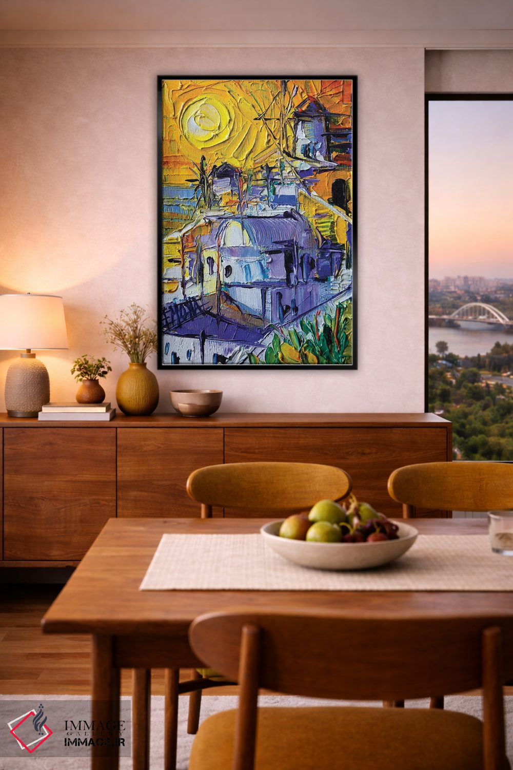 تابلو دکوراتیو نور غروب در اویا اثر مونا ادولسکو - D6B