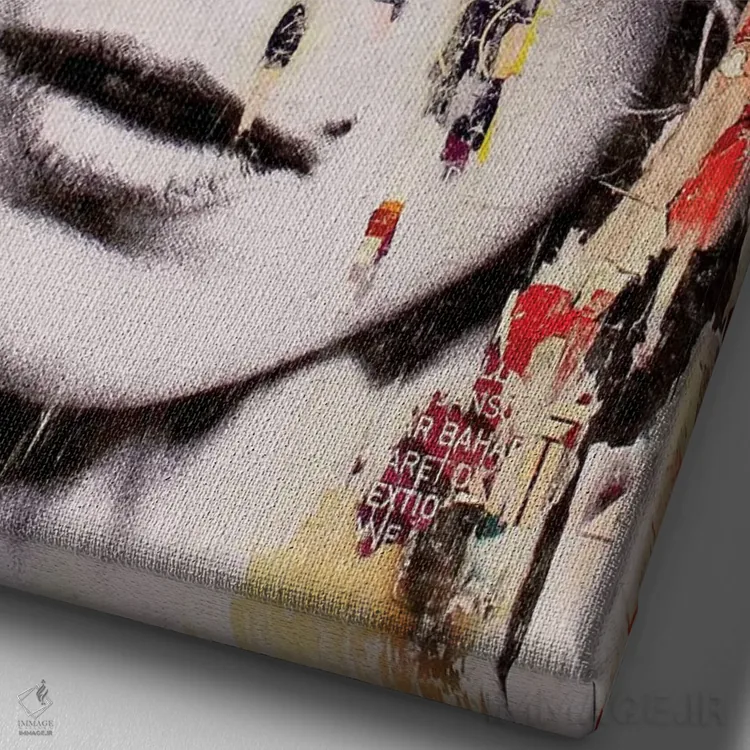 تابلو دکوراتیو همه چیز را پشت سر بگذار اثر میشیل فولکرز - نمای نزدیک بافت بوم