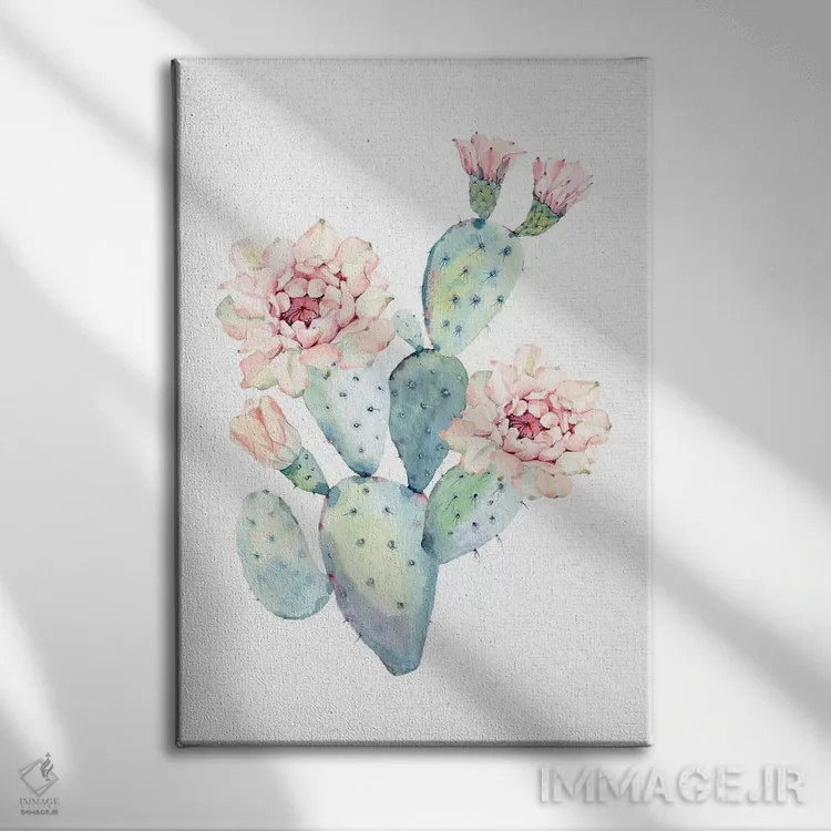 تابلو دکوراتیو زیباترین کاکتوس اثر نیچر مجیک - نمای روبهرو روی دیوار