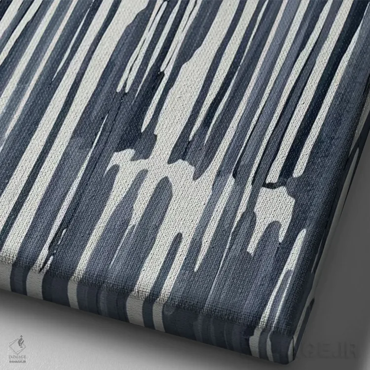 تابلو مینیمال ضربه قلم بامبو به سبک وابی سابی اثر نیچر مجیک - نمای نزدیک بافت بوم