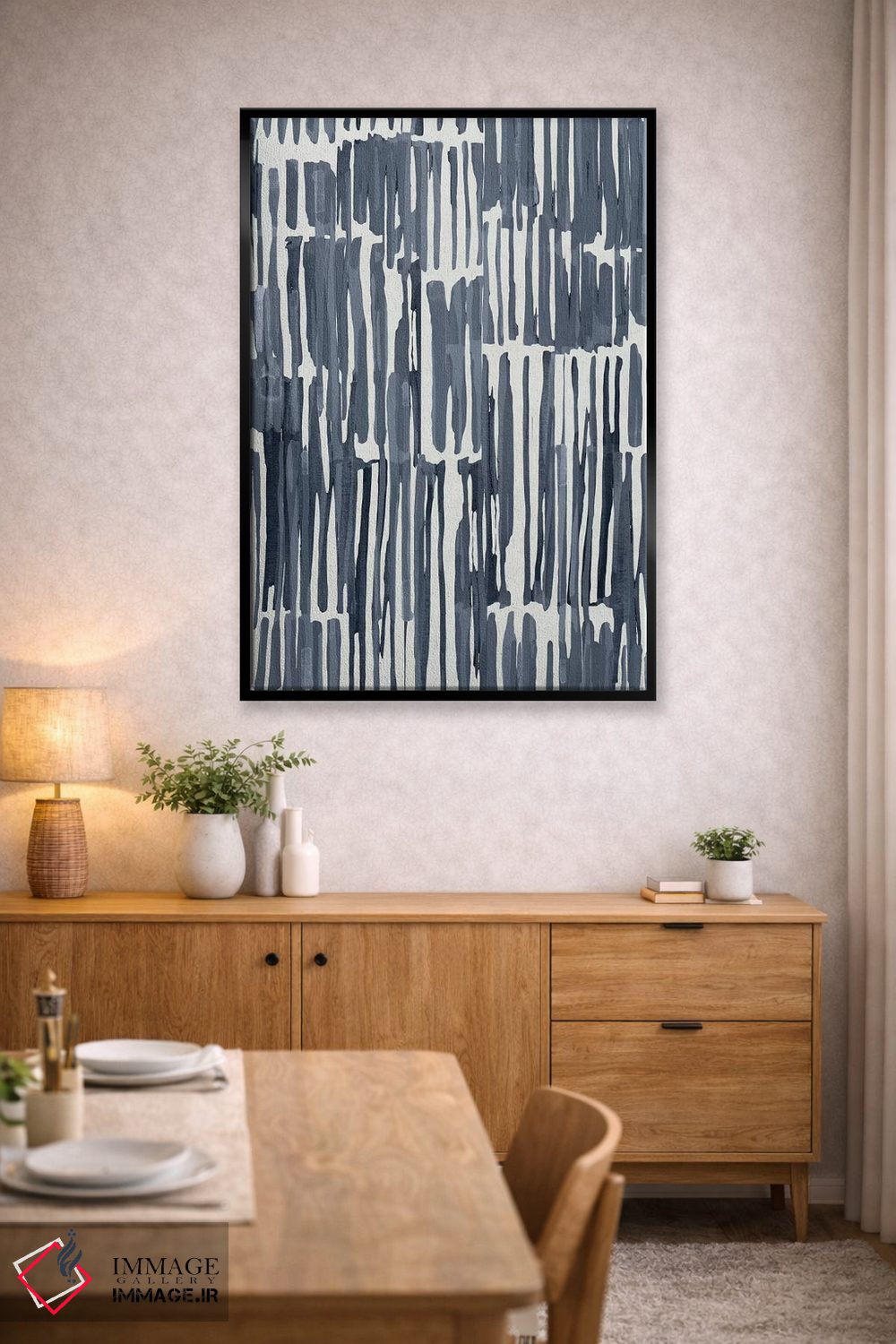 تابلو مینیمال ضربه قلم بامبو به سبک وابی سابی اثر نیچر مجیک - D4B