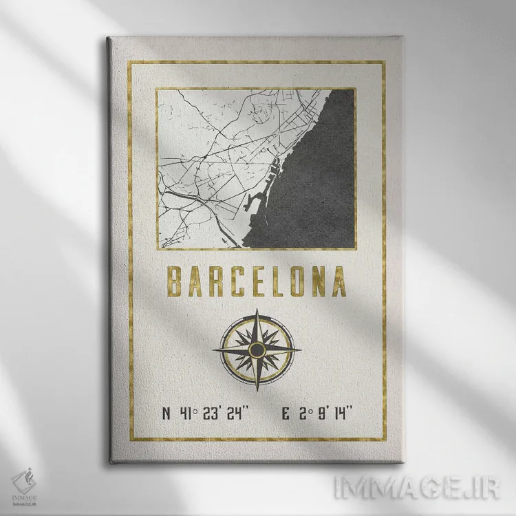 تابلو دکوراتیو بارسلونا، اسپانیا اثر نیچر مجیک - نمای روبهرو روی دیوار