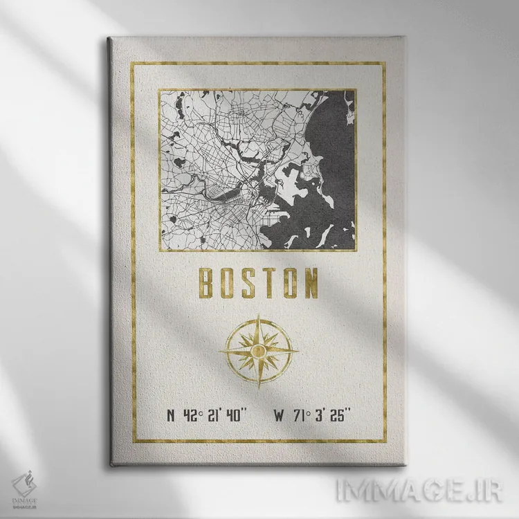 تابلو دکوراتیو بوستون، ماساچوست اثر نیچر مجیک - نمای روبهرو روی دیوار