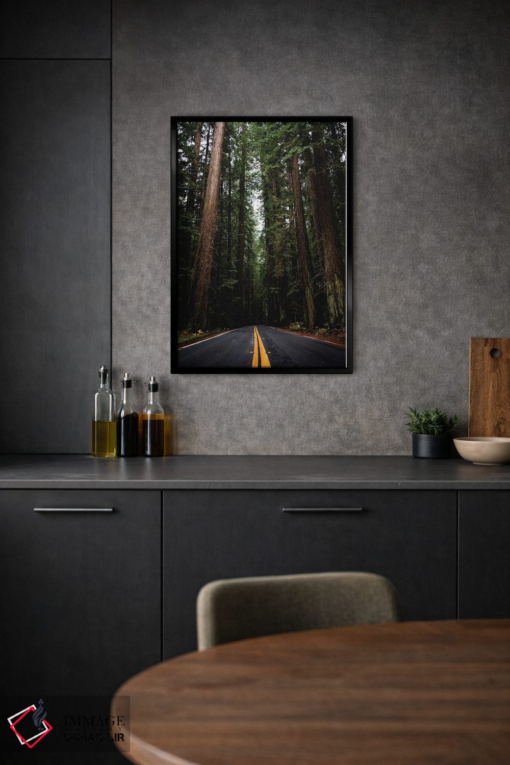 تابلو دکوراتیو جاده جنگلی، پارک ملی ردوود، کالیفرنیا اثر نیچر مجیک - D2B