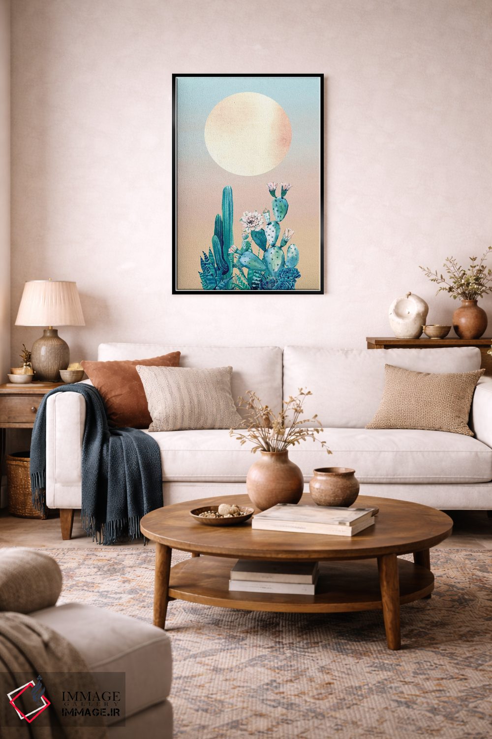 تابلو دکوراتیو طلوع صحرا: کاکتوس II اثر نیچر مجیک - D3B