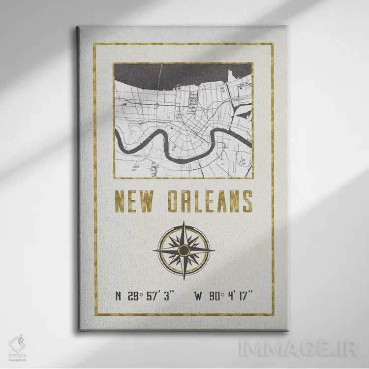 تابلو دکوراتیو نیواورلئان، لوئیزیانا اثر نیچر مجیک - نمای روبهرو روی دیوار