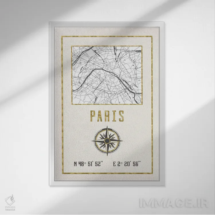 تابلو دکوراتیو پاریس، فرانسه اثر نیچر مجیک - نمای قابدار سفید