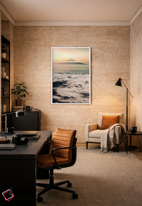 تابلو دکوراتیو طلوع کوهستان بر فراز ابرها اثر نیچر مجیک - D6W